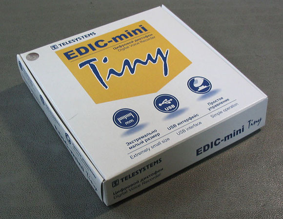 Упаковочная коробка диктофонов Edic-mini Tiny